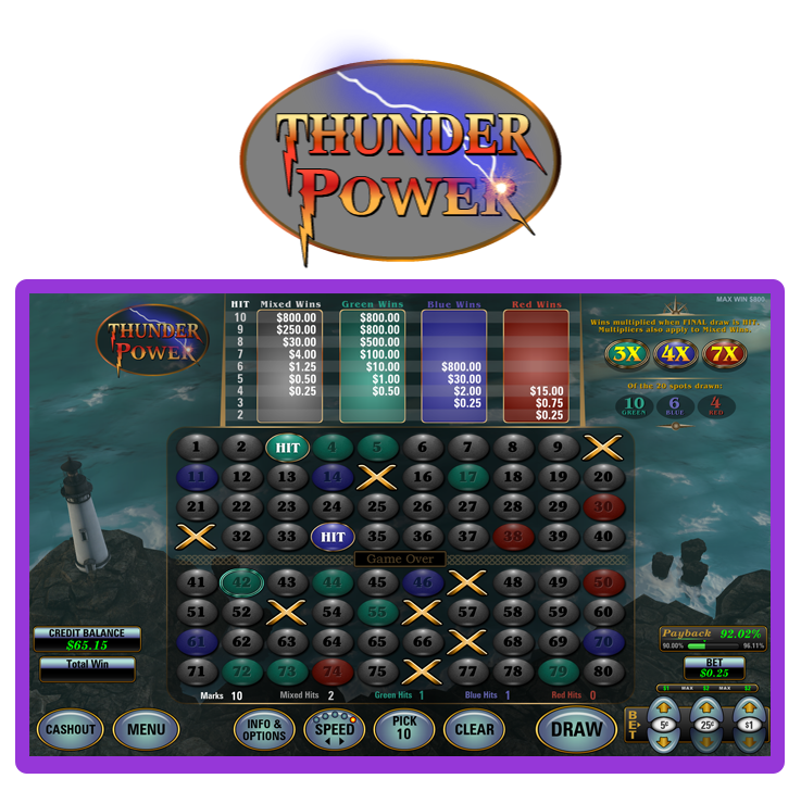 Thunder Power Keno screen shot